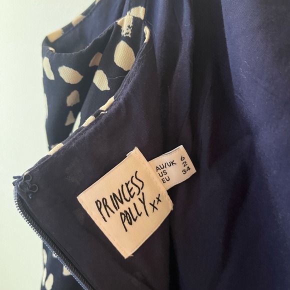 Princess Polly navy and white polkadot mini sun dress - Picture 5 of 6